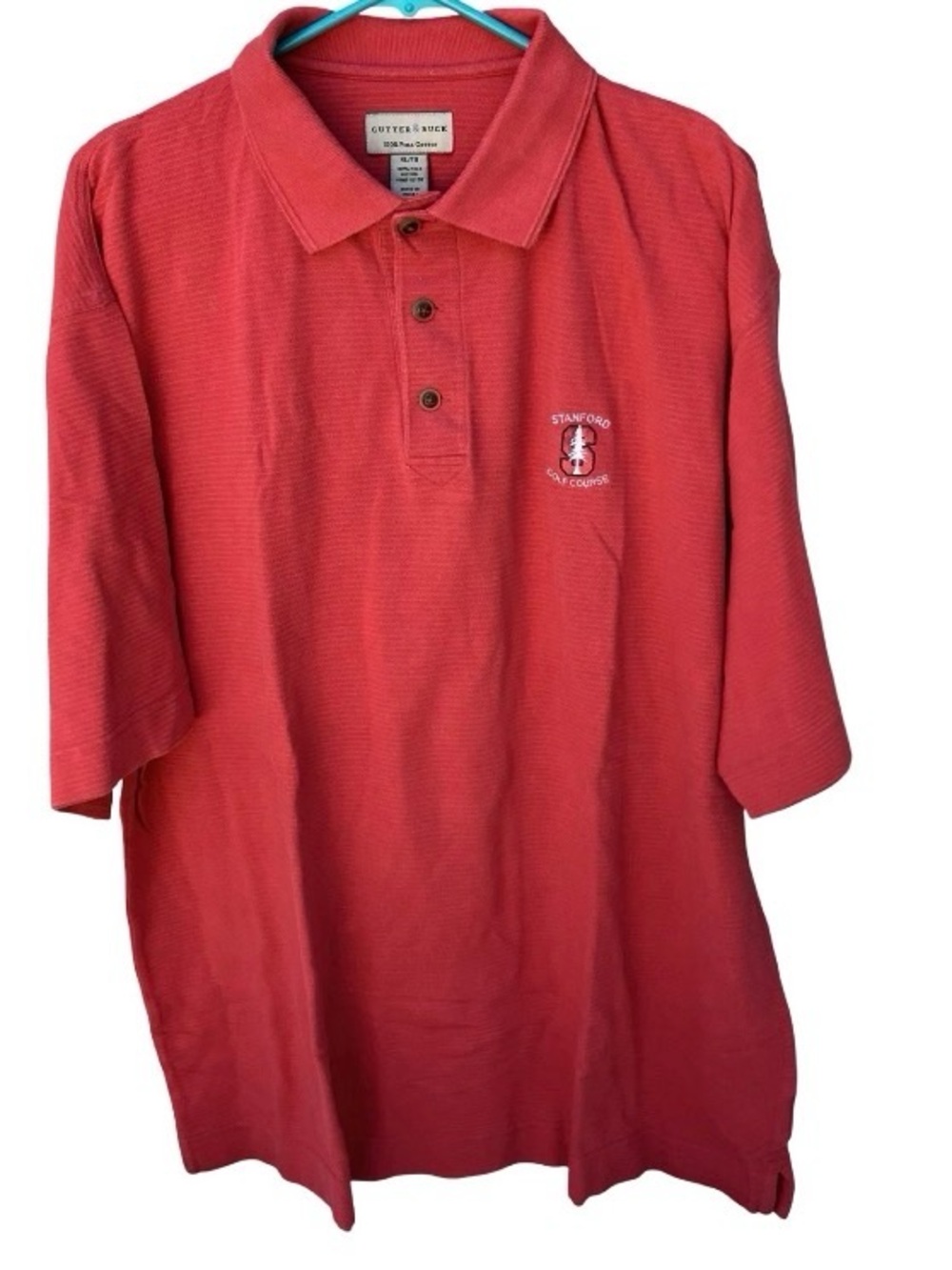 Cutter & Buck Stanford Red Polo Shirt Pima Cotton